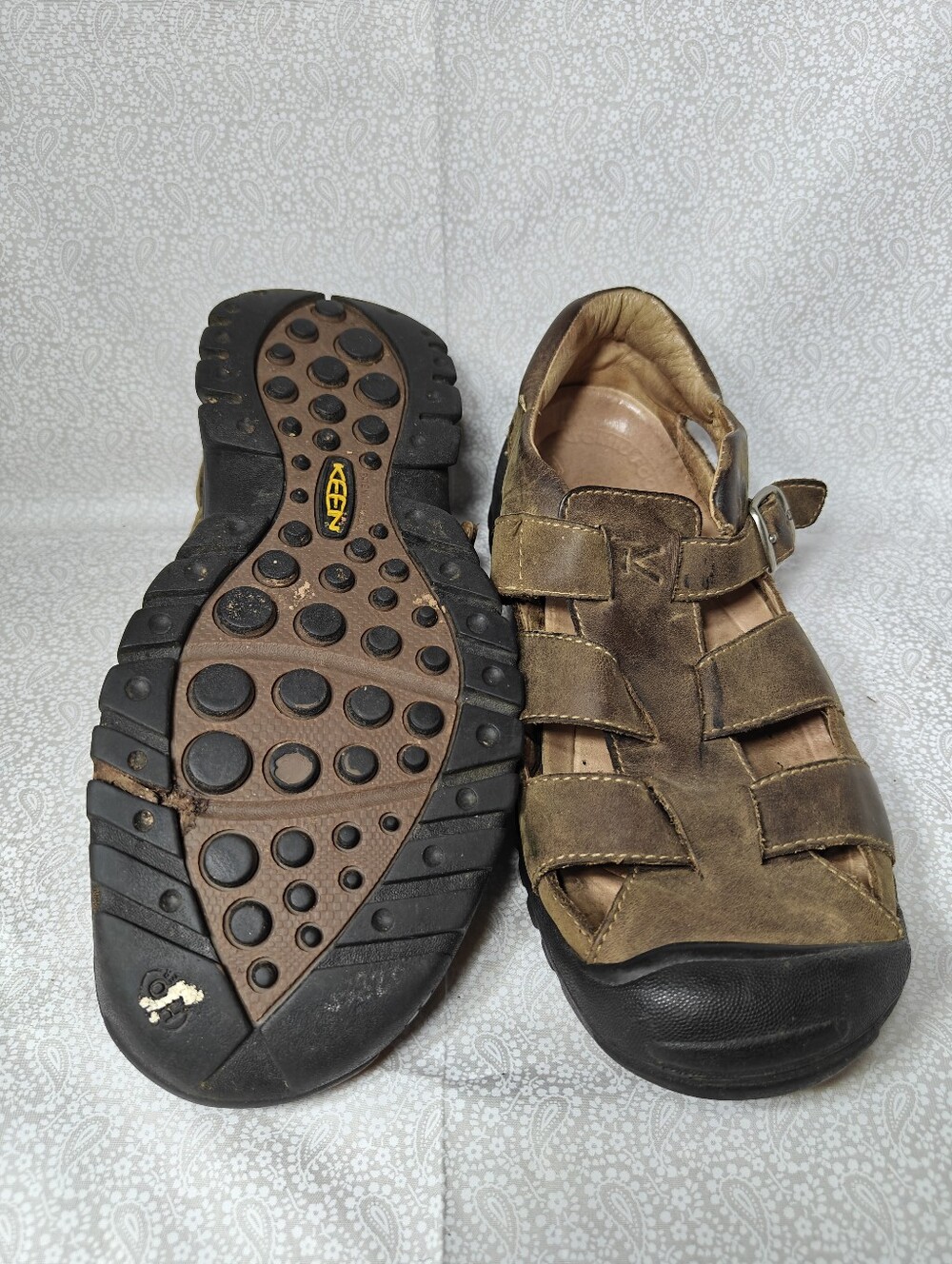 Keen Brown Leather Fisherman Closed Toe Strap Outdoor Walking Womens Shoes Sz 11 - Picture 9 of 9